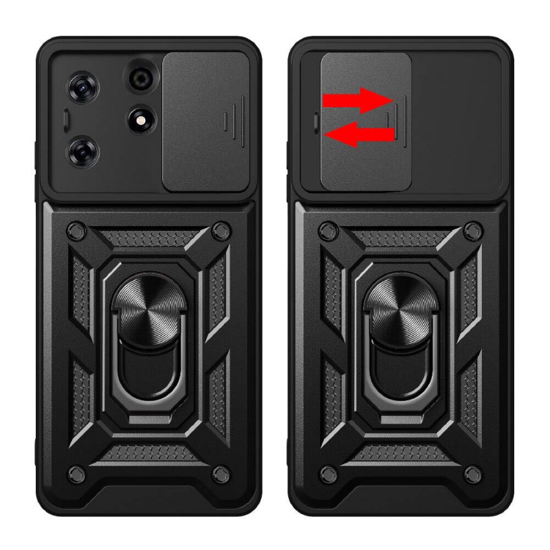 Bal-z Tecno Spark 10 Pro Kılıf Magnetik Standlı Kamera Korumalı  Sürgülü Vega Kapak