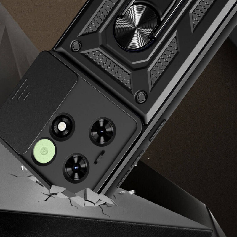 Bal-z Tecno Spark 20 Kılıf Magnetik Standlı Kamera Korumalı  Sürgülü Vega Kapak