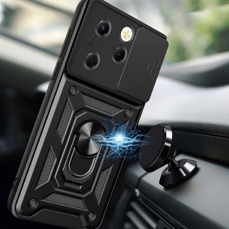 Bal-z Tecno Spark 20 Pro 4G Kılıf Magnetik Standlı Kamera Korumalı  Sürgülü Vega Kapak