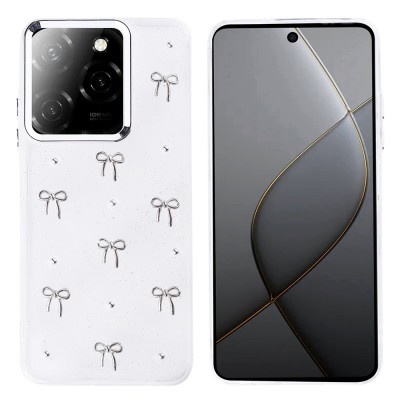 Bal-z Tecno Spark 20 Pro 5G Kılıf Airbag Tasarımlı Simli Şeffaf  Kutup Kapak