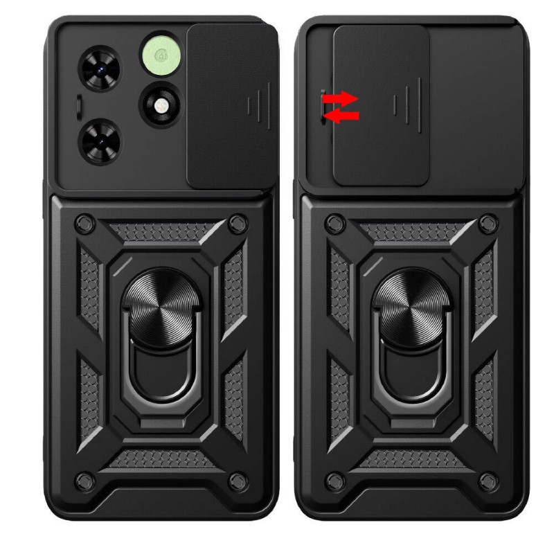 Bal-z Tecno Spark 20C Kılıf Magnetik Standlı Kamera Korumalı  Sürgülü Vega Kapak