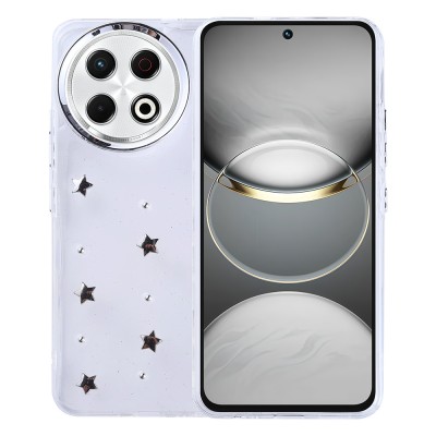 Bal-z Tecno Spark 30 Pro Kılıf Airbag Tasarımlı Simli Şeffaf Zore Kutup Kapak