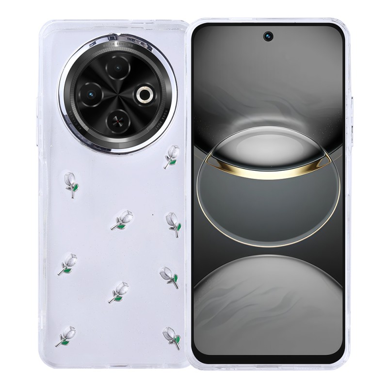 Bal-z Tecno Spark 30C Kılıf Airbag Tasarımlı Simli Şeffaf Zore Kutup Kapak