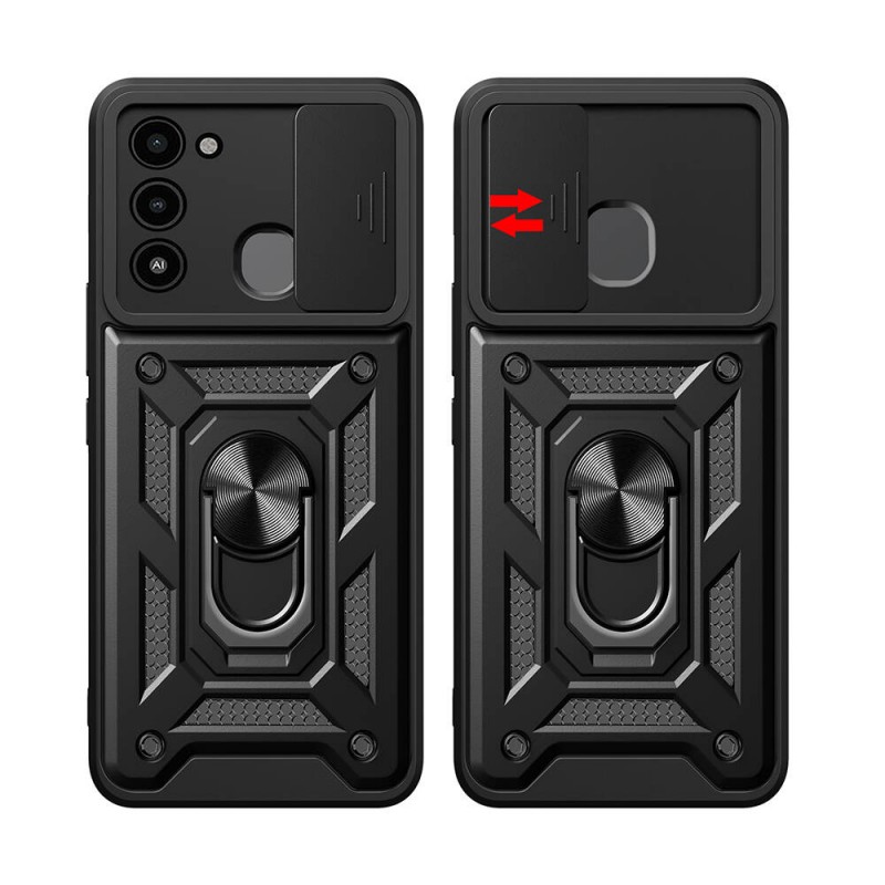 Bal-z Tecno Spark 8C Kılıf Magnetik Standlı Kamera Korumalı  Sürgülü Vega Kapak