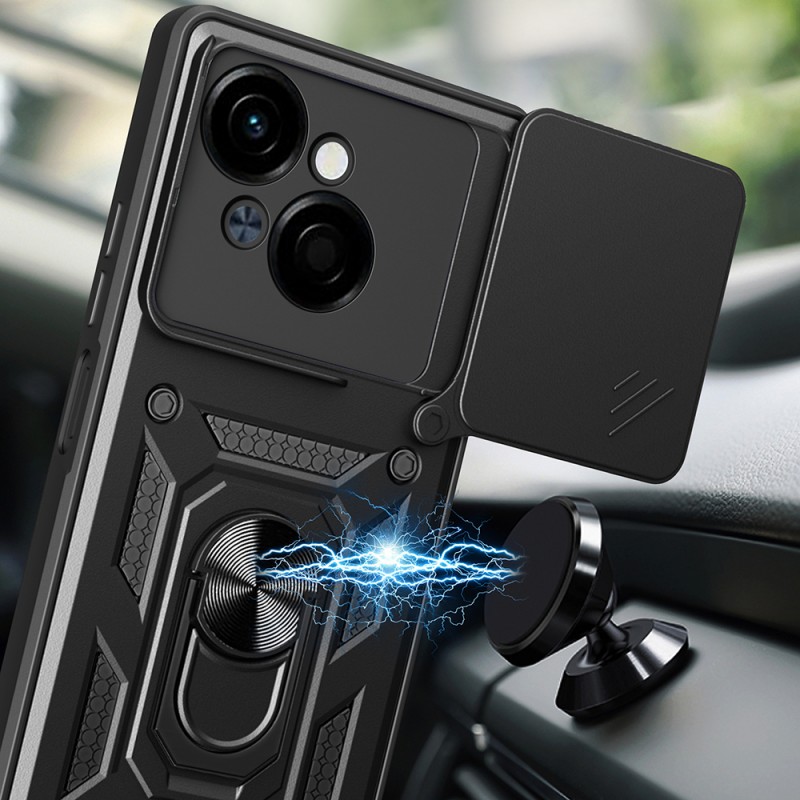 Bal-z Tecno Spark Go 1 2025 Kılıf Magnetik Standlı Kamera Korumalı  Sürgülü Vega Kapak