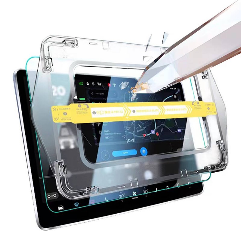 Bal-z Tesla Model Y Araç Multimedya Ekran Koruyucu AR Oleofobik Uygulama Aparatlı  Premium Temperli Cam Ekran Koruyucu