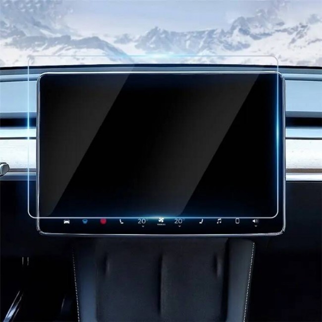 Tesla Model Y Zore Araç Multimedya Temperli Cam Ekran Koruyucu Tesla Model Y Zore Araç Multimedya Temperli Cam Ekran Koruyucu