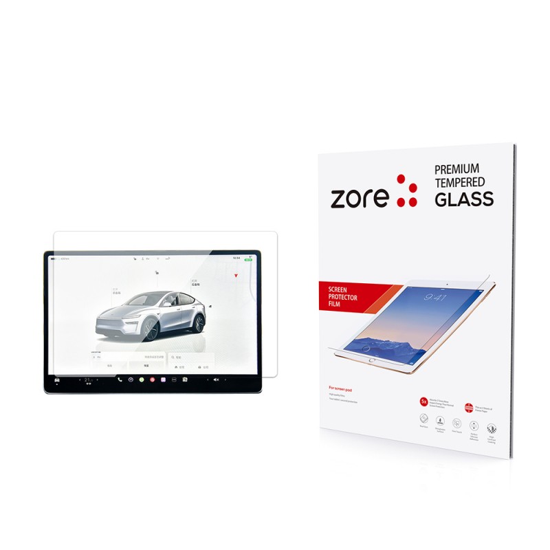 Bal-z Tesla Model Y  Yeni Seri 2in1 Temperli Cam Araç Multimedya Ekran Koruyucu