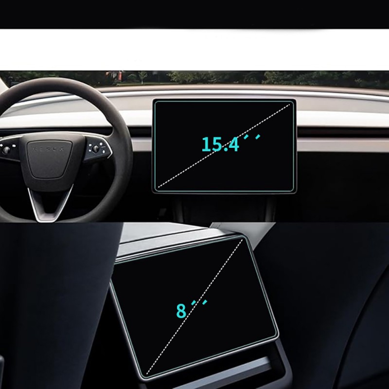 Bal-z Tesla Yeni Model Y 2in1 Araç Multimedya Ekran Koruyucu Uygulama Aparatlı  Premium Temperli Cam Ekran Koruyucu
