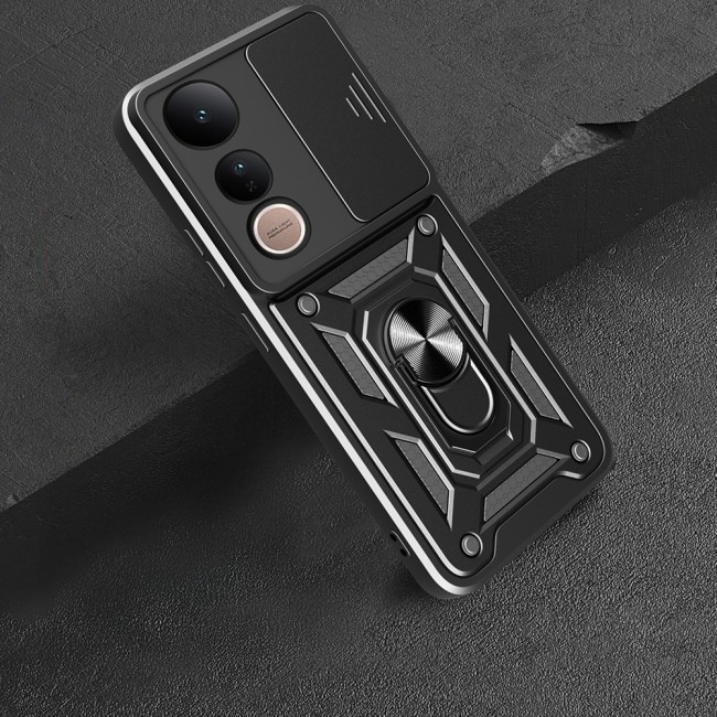 Vivo V50 Lite 4G Kılıf Magnetik Standlı Kamera Korumalı Zore Sürgülü Vega Kapak Vivo V50 Lite 4G Kılıf Magnetik Standlı Kamera Korumalı Zore Sürgülü Vega Kapak