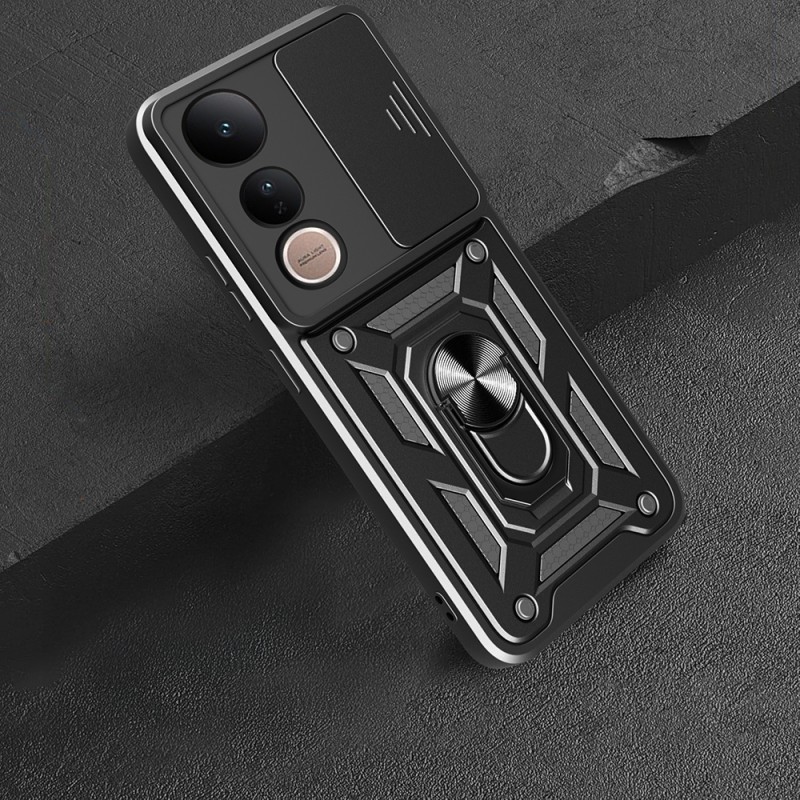 Bal-z Vivo V50 Lite 4G Kılıf Magnetik Standlı Kamera Korumalı Zore Sürgülü Vega Kapak