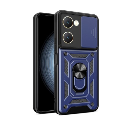 Bal-z Vivo Y18 Kılıf Magnetik Standlı Kamera Korumalı Zore Sürgülü Vega Kapak