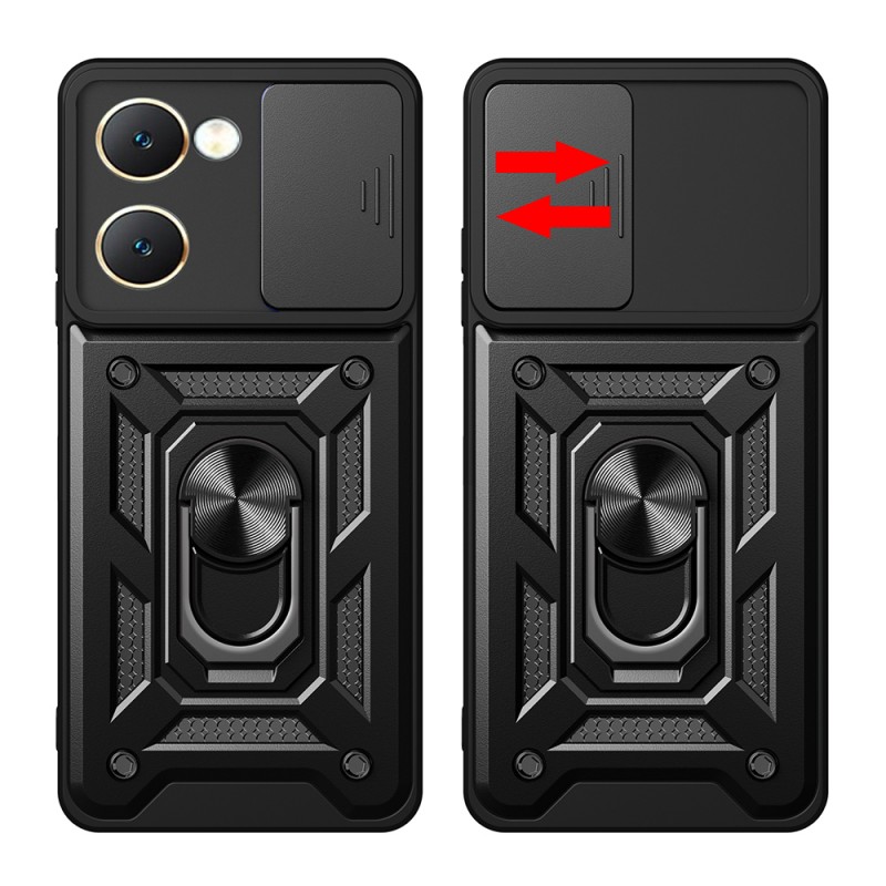 Bal-z Vivo Y18 Kılıf Magnetik Standlı Kamera Korumalı Zore Sürgülü Vega Kapak