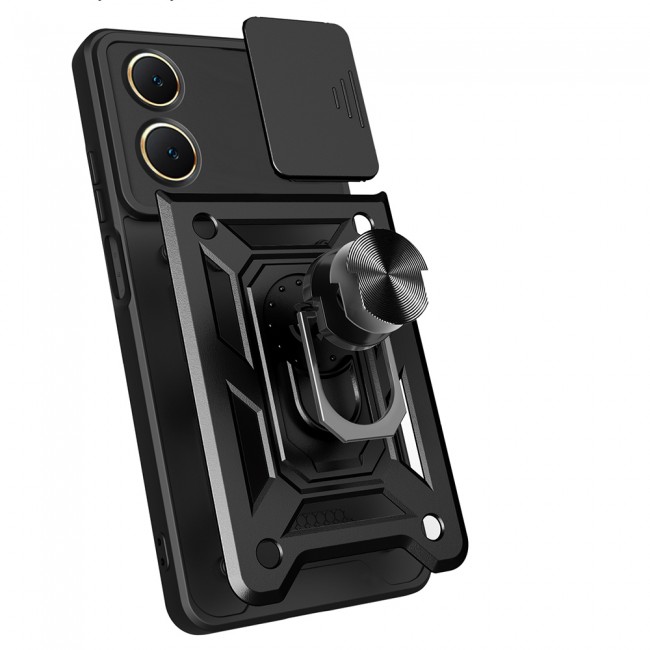 Vivo Y18 Kılıf Magnetik Standlı Kamera Korumalı Zore Sürgülü Vega Kapak Vivo Y18 Kılıf Magnetik Standlı Kamera Korumalı Zore Sürgülü Vega Kapak