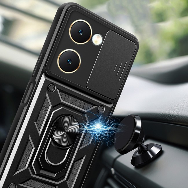 Vivo Y18 Kılıf Magnetik Standlı Kamera Korumalı Zore Sürgülü Vega Kapak Vivo Y18 Kılıf Magnetik Standlı Kamera Korumalı Zore Sürgülü Vega Kapak