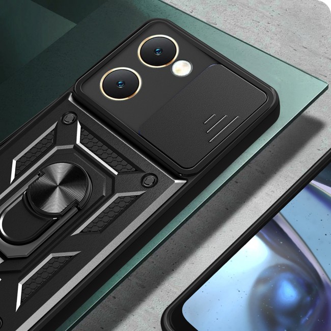 Vivo Y18 Kılıf Magnetik Standlı Kamera Korumalı Zore Sürgülü Vega Kapak Vivo Y18 Kılıf Magnetik Standlı Kamera Korumalı Zore Sürgülü Vega Kapak