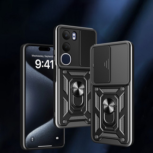 Vivo Y19S Kılıf Magnetik Standlı Kamera Korumalı Zore Sürgülü Vega Kapak Vivo Y19S Kılıf Magnetik Standlı Kamera Korumalı Zore Sürgülü Vega Kapak