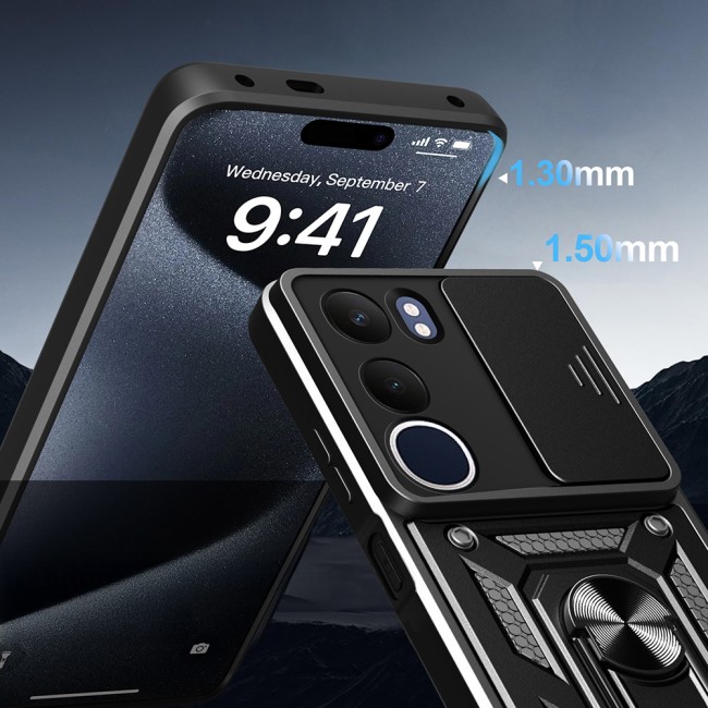 Vivo Y19S Kılıf Magnetik Standlı Kamera Korumalı Zore Sürgülü Vega Kapak Vivo Y19S Kılıf Magnetik Standlı Kamera Korumalı Zore Sürgülü Vega Kapak