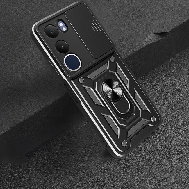 Vivo Y19S Kılıf Magnetik Standlı Kamera Korumalı Zore Sürgülü Vega Kapak Vivo Y19S Kılıf Magnetik Standlı Kamera Korumalı Zore Sürgülü Vega Kapak