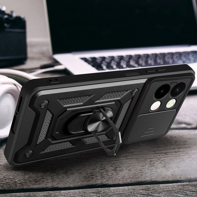 Vivo Y28 Kılıf Magnetik Standlı Kamera Korumalı Zore Sürgülü Vega Kapak Vivo Y28 Kılıf Magnetik Standlı Kamera Korumalı Zore Sürgülü Vega Kapak