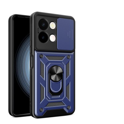 Bal-z Vivo Y28 Kılıf Magnetik Standlı Kamera Korumalı Zore Sürgülü Vega Kapak