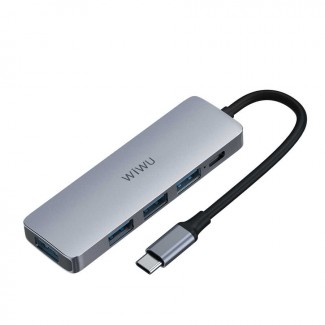 Wiwu Alpha A541BC 5 in 1 Type-C Hub 60W Pd Şarj Destekli Usb Çoğaltıcı Wiwu Alpha A541BC 5 in 1 Type-C Hub 60W Pd Şarj Destekli Usb Çoğaltıcı
