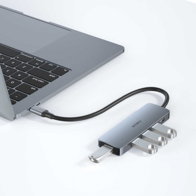 Wiwu Alpha A541BC 5 in 1 Type-C Hub 60W Pd Şarj Destekli Usb Çoğaltıcı Wiwu Alpha A541BC 5 in 1 Type-C Hub 60W Pd Şarj Destekli Usb Çoğaltıcı