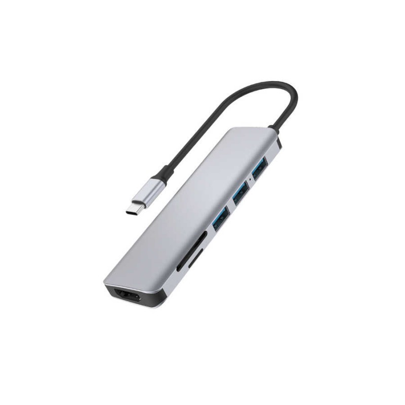 Bal-z Wiwu Alpha A731HC 7 in 1 Type-C Hub 100W Şarj Destekli SD Kart-Hdmi-Usb Çoğaltıcı
