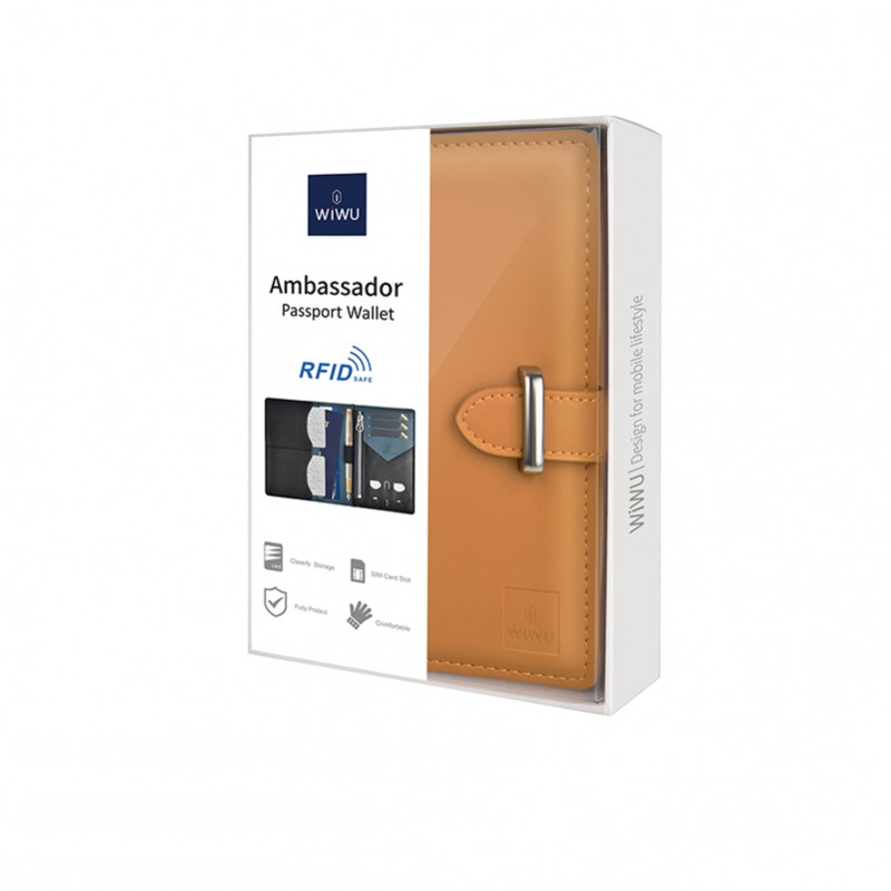 Bal-z Wiwu Ambassador Passport Wallet Pasaport Kart Sim Bölmeli Cüzdan PU Deri