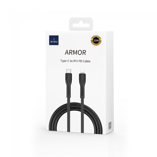 Wiwu Armor Wİ-C005 Kablo Ucu Korumalı Tasarım 20W Hızlı Şarj Özellikli Type-C to Lightning PD Kablo 1M Wiwu Armor Wİ-C005 Kablo Ucu Korumalı Tasarım 20W Hızlı Şarj Özellikli Type-C to Lightning PD Kablo 1M