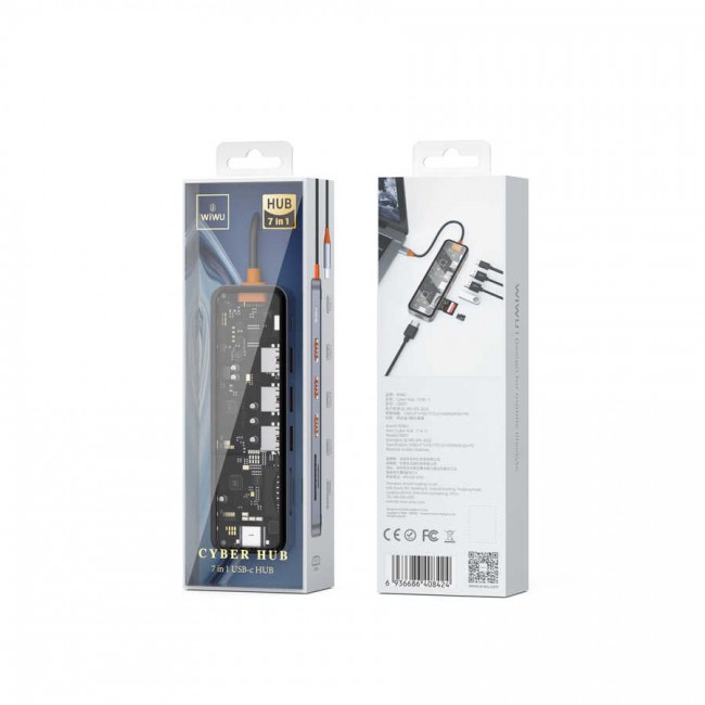 Wiwu CB007 Cyber 7 in 1 Type-C Hub 100W Şarj Destekli Şeffaf Görünümlü SD Kart-Hdmi-Usb Çoğaltıcı Wiwu CB007 Cyber 7 in 1 Type-C Hub 100W Şarj Destekli Şeffaf Görünümlü SD Kart-Hdmi-Usb Çoğaltıcı
