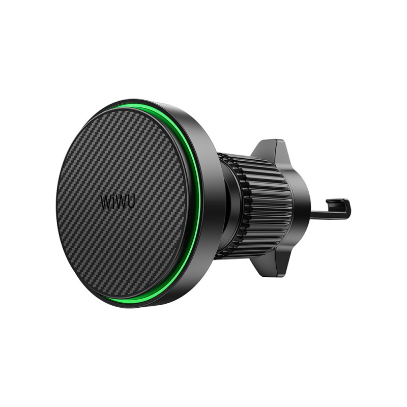 Bal-z Wiwu CH-325 M-safe Şarj Özellikli Aramid Fiber Qi2 Teknolojili Havalandırma Tasarım Araç Telefon Tutucu 15W
