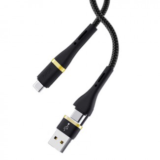 Wiwu ED-106 2 in 1 USB A- Type-C to Type-C Elite Data Kablo Wiwu ED-106 2 in 1 USB A- Type-C to Type-C Elite Data Kablo