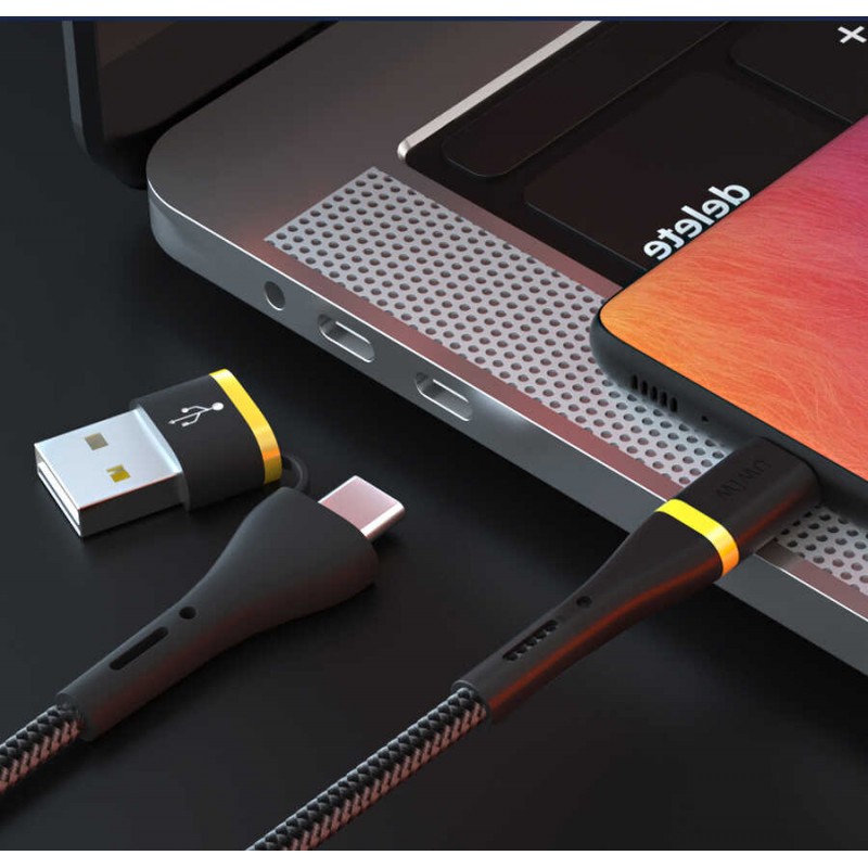 Wiwu ED-106 2 in 1 USB A- Type-C to Type-C Elite Data Kablo Wiwu ED-106 2 in 1 USB A- Type-C to Type-C Elite Data Kablo