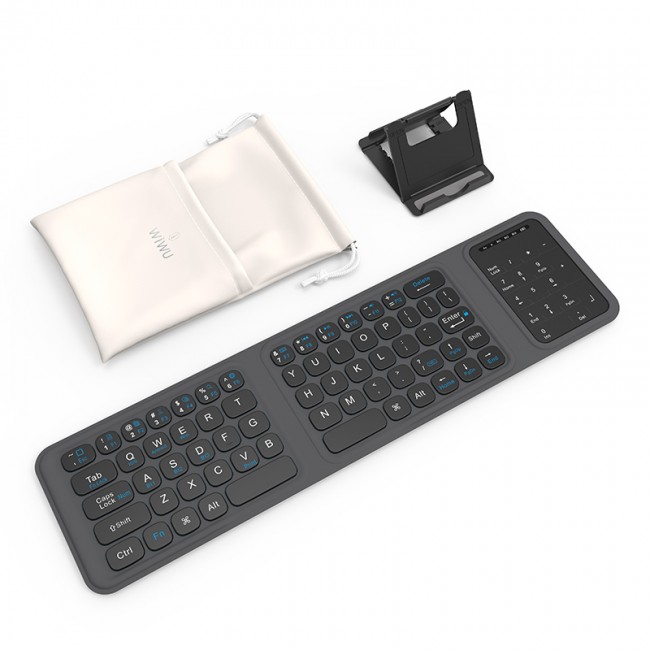 Wiwu FMK-05 iOS Android Windows Uyumlu Katlanabilir Bluetooth Kablosuz Klavye + Masaüstü Telefon Standı Wiwu FMK-05 iOS Android Windows Uyumlu Katlanabilir Bluetooth Kablosuz Klavye + Masaüstü Telefon Standı