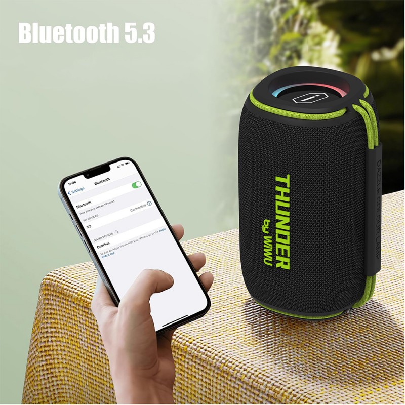 Bal-z Wiwu H5 Su Geçirmez RGB Işıklı TWS Bluetooth Hoparlör v5.3 15W