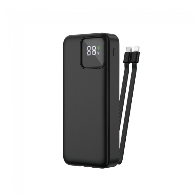 Wiwu JC-22 Dijital LED Ekran Şarj Göstergeli Type-C ve Lightning Kablolu Powerbank 22.5W 20000mAh Wiwu JC-22 Dijital LED Ekran Şarj Göstergeli Type-C ve Lightning Kablolu Powerbank 22.5W 20000mAh