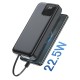 Wiwu JC-22 Dijital LED Ekran Şarj Göstergeli Type-C ve Lightning Kablolu Powerbank 22.5W 20000mAh Wiwu JC-22 Dijital LED Ekran Şarj Göstergeli Type-C ve Lightning Kablolu Powerbank 22.5W 20000mAh