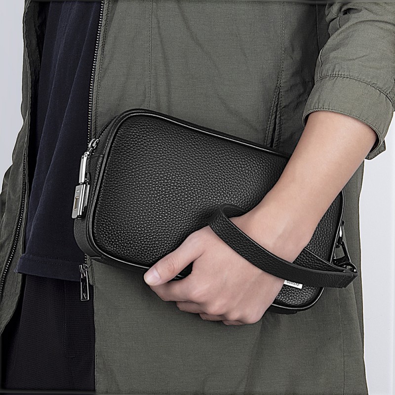 Bal-z Wiwu Master Hakiki Deri Serisi Parmak İzi Kilitli Çok Fonksiyonlu Taşınabilir Mobil Aksesuar Çantası