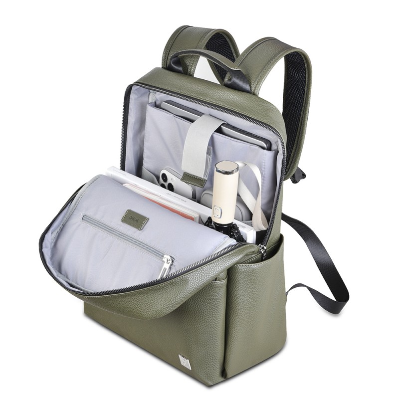 Bal-z Wiwu Osun Serisi Metal Logolu PU Deri Laptop Sırt Çantası