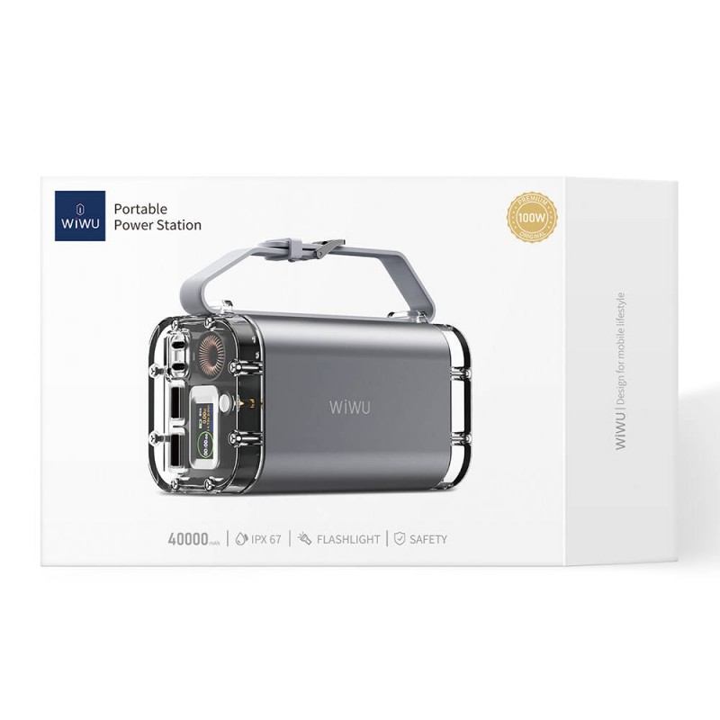 Bal-z Wiwu P003 Dijital Ekranlı Fenerli SOS İşlevli Taşınabilir Powerbank 40000mAh 100W IP67