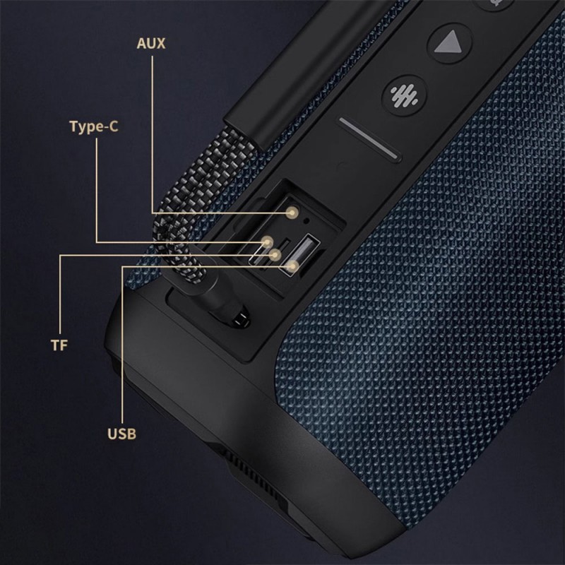 Bal-z Wiwu P17 Çift Mikrofonlu Thunder Bluetooth Speaker Hoparlör TF Card/Flash Disk Suya Dayanıklı V5.3