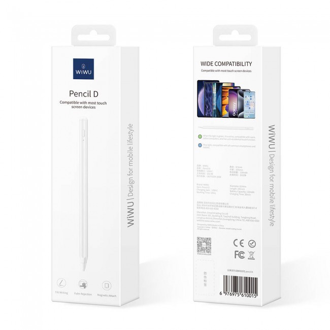 Wiwu Pencil D Aktif Kapasitif Basınçlı Universal Palm-Rejection Özellikli Dokunmatik Stylus Kalem Wiwu Pencil D Aktif Kapasitif Basınçlı Universal Palm-Rejection Özellikli Dokunmatik Stylus Kalem