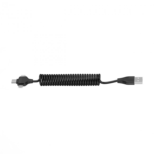 Wiwu Spiral Tasarımlı Micro Type-C ve Lightning 3in1 Spring Spiral Kablo 1m Wiwu Spiral Tasarımlı Micro Type-C ve Lightning 3in1 Spring Spiral Kablo 1m