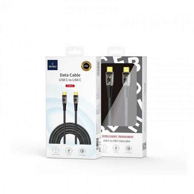 Wiwu TM02 Type-C to Type-C PD Data Kablo 480Mbps 100W 2 metre Wiwu TM02 Type-C to Type-C PD Data Kablo 480Mbps 100W 2 metre