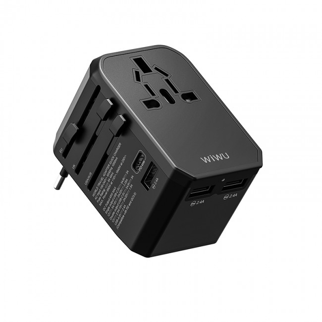 Wiwu UA-304 Çoklu Universal TR/US/UK/AUS/EU Uyumlu Şarj Adaptörü 45W Wiwu UA-304 Çoklu Universal TR/US/UK/AUS/EU Uyumlu Şarj Adaptörü 45W