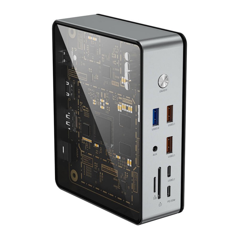 Bal-z Wiwu W1601 Matrix 16in1 LED Atmosfer Işıklı Type-C Hub Docking Station