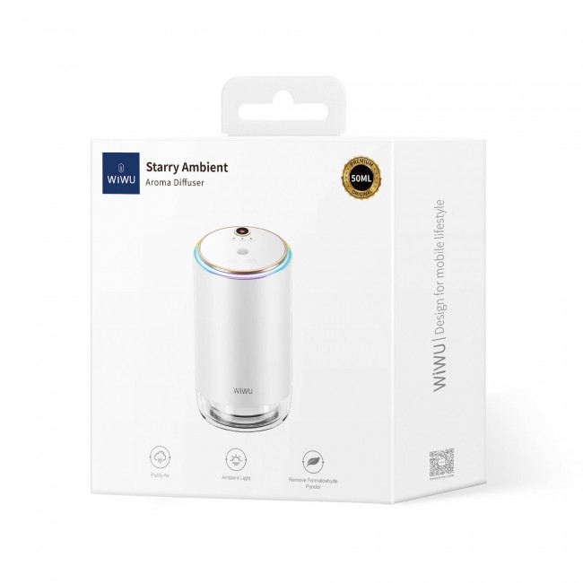 Wiwu Wi-AR003 Yıldızlı Ortam Aydınlatmalı RGB Işıklı Hava Nemlendirici ve Aromalı Araç Koku Difüzörü Wiwu Wi-AR003 Yıldızlı Ortam Aydınlatmalı RGB Işıklı Hava Nemlendirici ve Aromalı Araç Koku Difüzörü