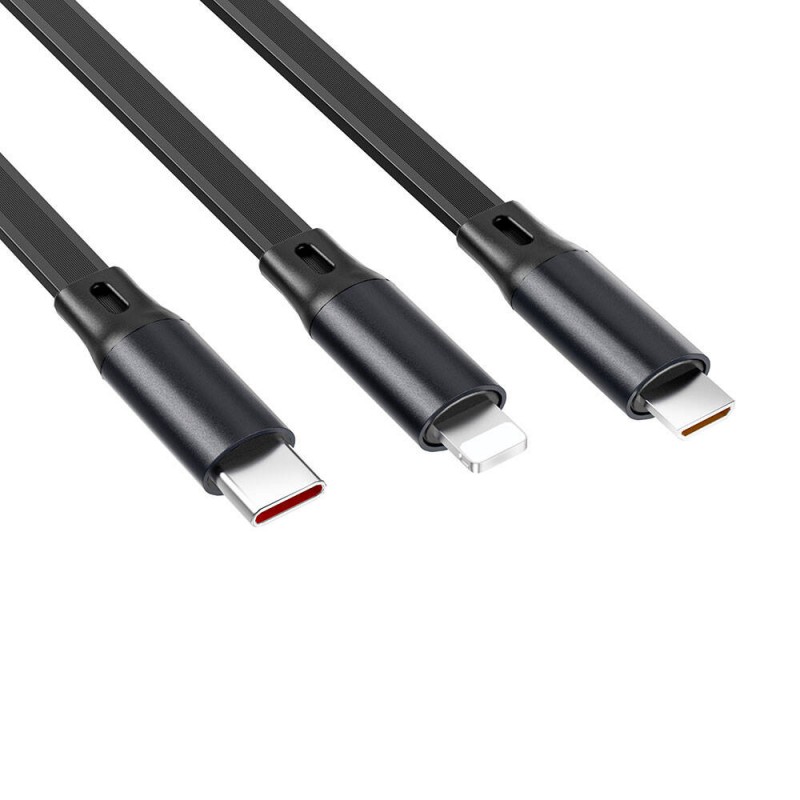 Bal-z Wiwu Wi-C012 Masaüstü Düzenleyicili Type-C to C+L+M Hızlı Şarj Kablosu 1.2M