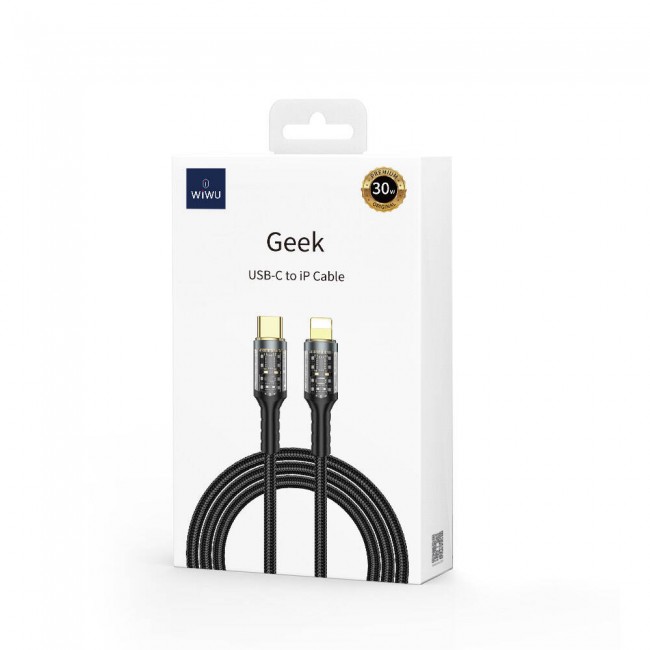 Wiwu Wi-C016 Geek Serisi Type-C to Lightning PD Data Kablo 30W 1.2 Metre Wiwu Wi-C016 Geek Serisi Type-C to Lightning PD Data Kablo 30W 1.2 Metre